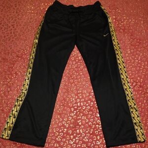 Nike Black Trackpant with Gold Accents